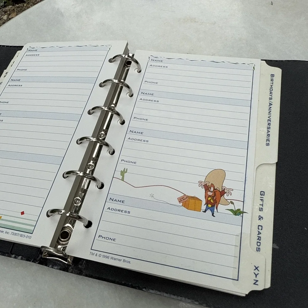 Stationary 90s Looney Tunes Bugs Bunny Telephone Address Book Day Runner Vintage